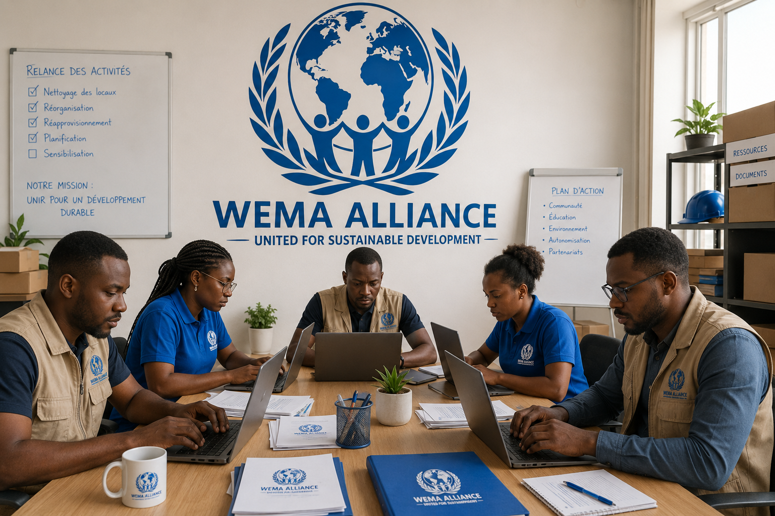 Equipe de WEMA ALLIANCE ORG en période de relance